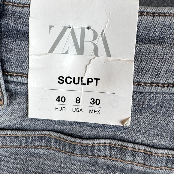 NWT Zara High Rise Skinny Leg Ankle Rigid Jeans Size 40 8USA/40EUR/30MEX Mom - Picture 13 of 16